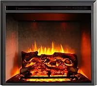 Vista 7 de RICHFLAME 33 Pulgadas, 21 Pulgadas de Alto, Inserto de Chimenea Eléctrica Edward con Interior de Hormigón Desgastado, Sonido Crepitante de Fuego