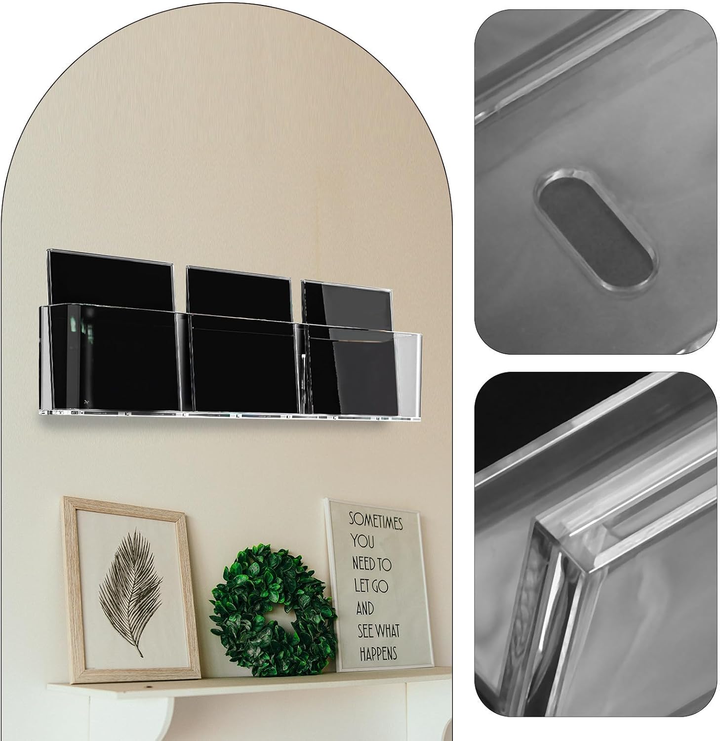 Yardwe CD Holder Album Display Rack Acrylic for Wall Mounted Singles image 3