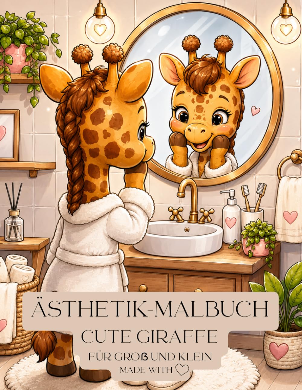 Ästhetik-Malbuch Cute Giraffe Für Groß und Klein