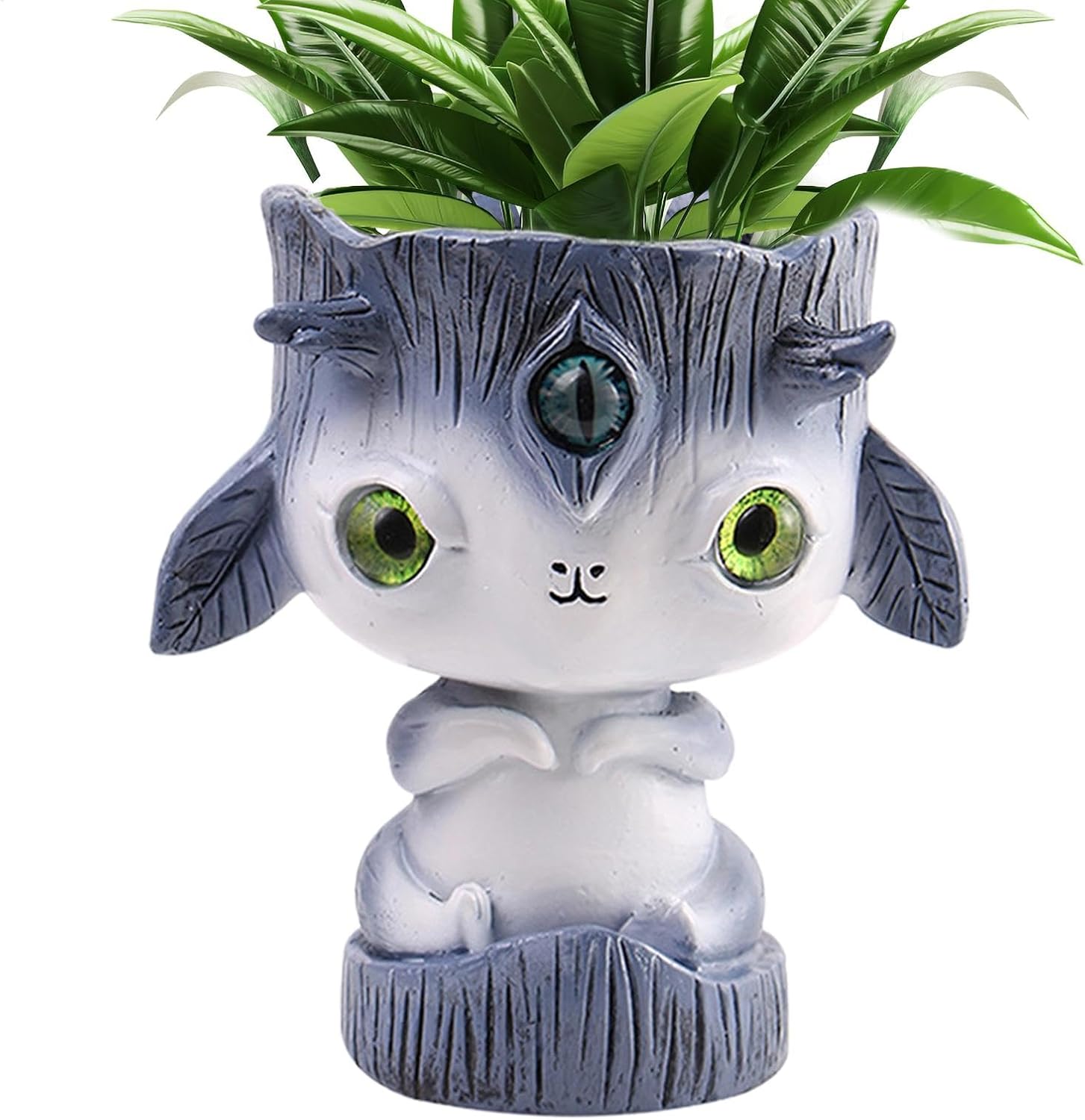 Alien Flower Pot Statue, Cute Alien Flowerpot, Resin Alien Planter Pot, Creative Succulent Planter, Fantasy Head Flowerpot, Big Eyes Garden Planter, Cute Resin Planter for Succulents