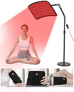 3-in-1 Infrared Red Light Therapy Lamp with Stand & Wrap, 660nm+850nm, 4 Modes & 6 Timers