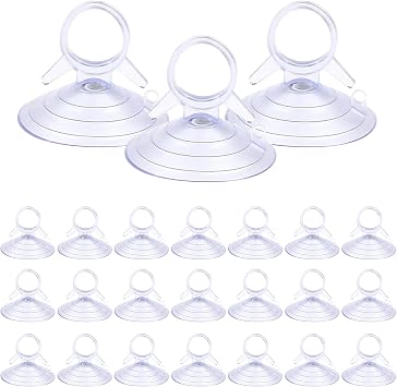 24PCS Car Glass Windshield Sunshade Suction Cups, Car Window Shades Suction Cups, Pull Ring Sun Visor Suction Cups, Universal Car Accessories Suction Cup Hooks for Car Windows Kitchen Bathroom
