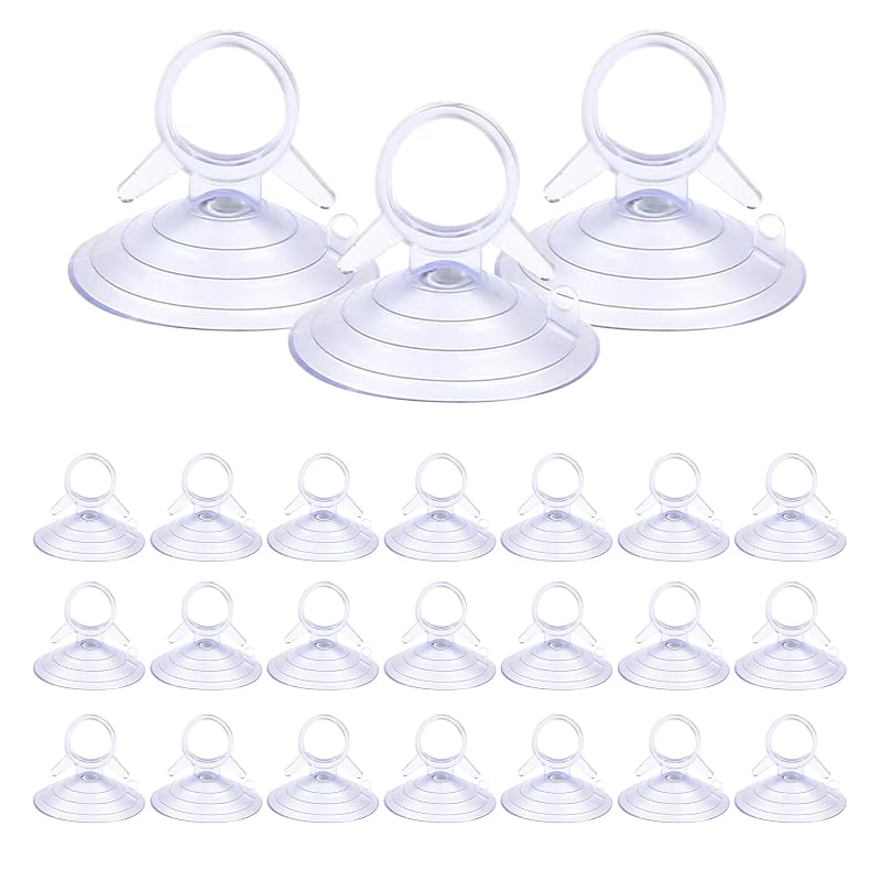 Kit com 24 ventosas de PVC para protetor solar de para-brisa Tecledsn, transparentes, 4,5 cm