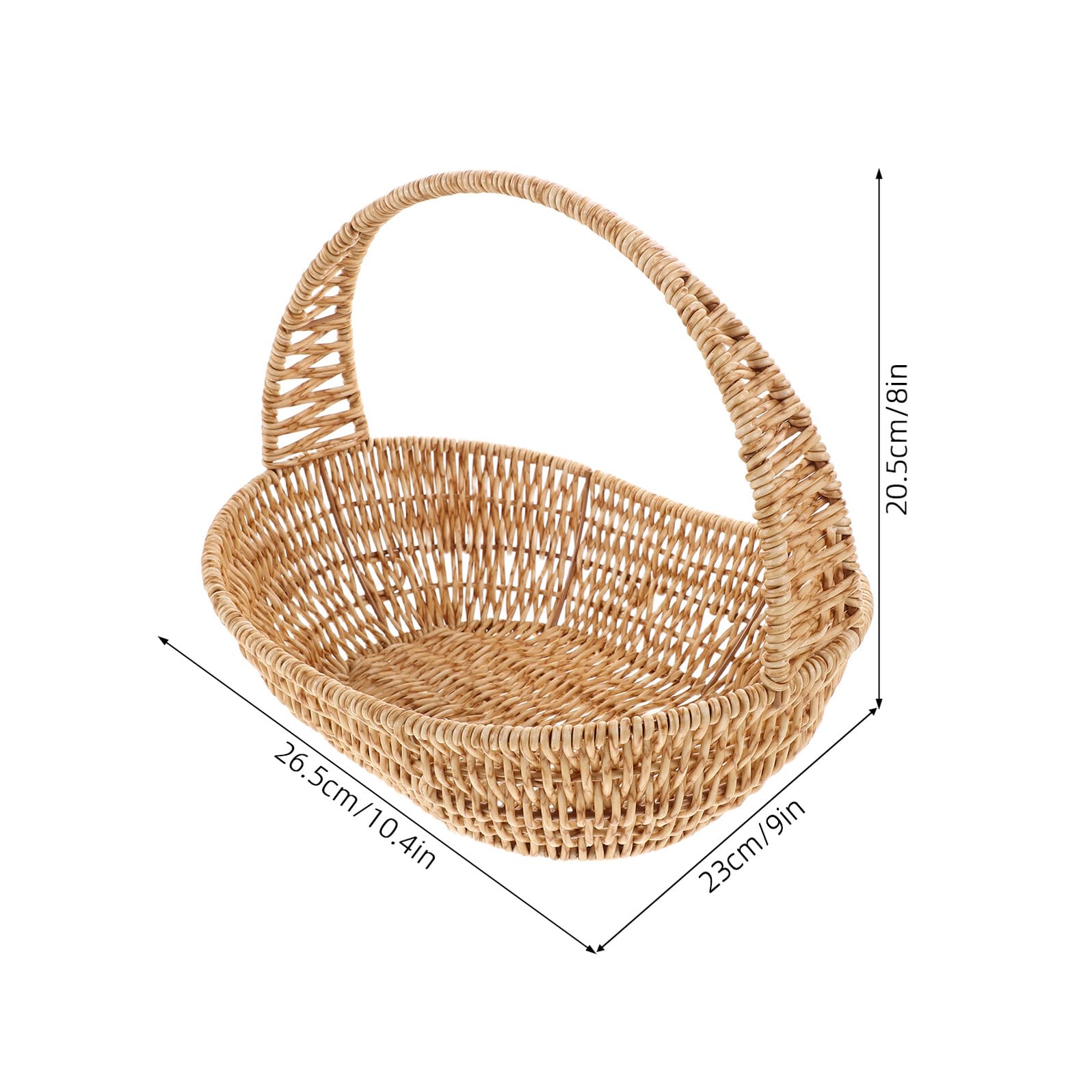 Cesto di Fiori in Imitazione Rattan, Basket Decorativo | Plastica e Ferro, Stile Rustico Raffinato Farmhouse, per Piante e Fiori, Uso su Balconi e Uffici, Facile da Trasportare