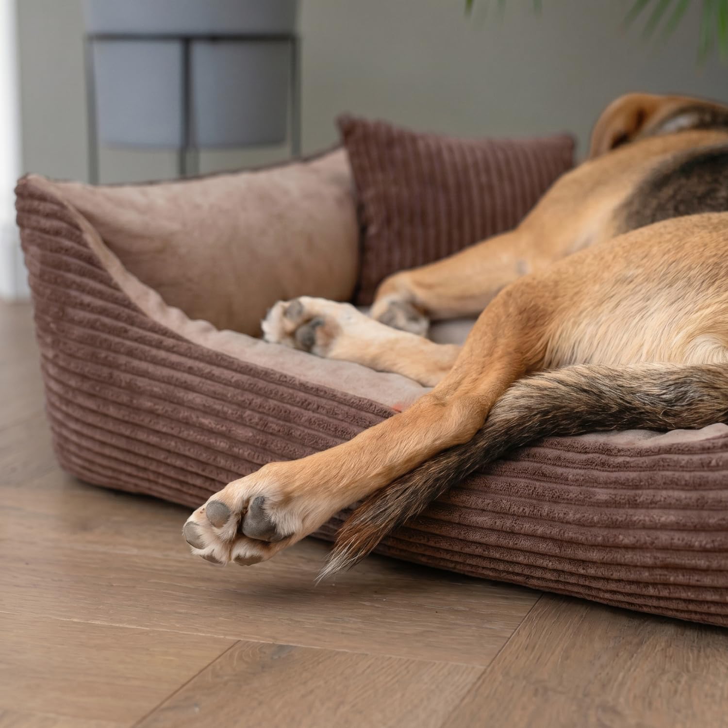 4L Textil Otto Acogedora Cama para Perro Funda Desenfundable y Lavable Cesta para Perro Cojín para Perro Mediano Esponjosa Cesta para Perro Sofá para Perro (100x80 cm, Stripes 06)