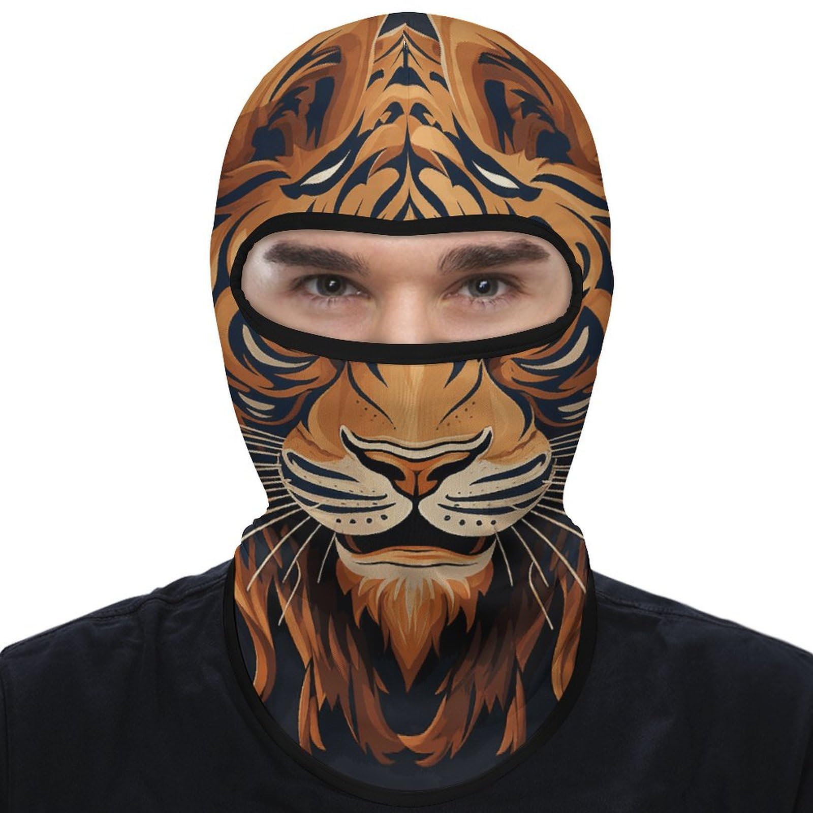 Breathable Balaclava, New Year Tiger Logo Design Face Cover, Ski Mask for Outdoor Sports & All-Season Use