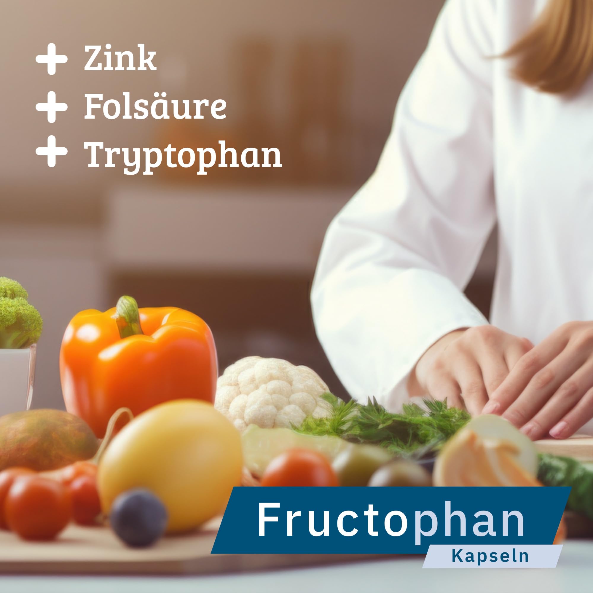 Fructophan 60 Kapseln, Topseller mit Zink, Folsäure und Tryptophan. Natürlicherweise fructosefrei. Nur 1 x täglich eine Kapsel.