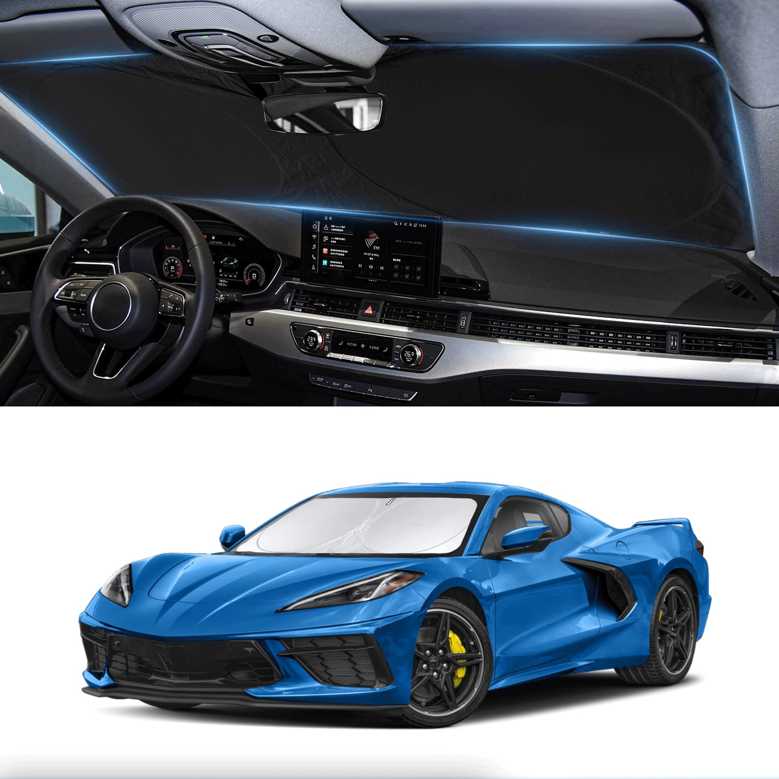 Amazon.com: Sunshade for Chevy Corvette Windshield Sun Shade