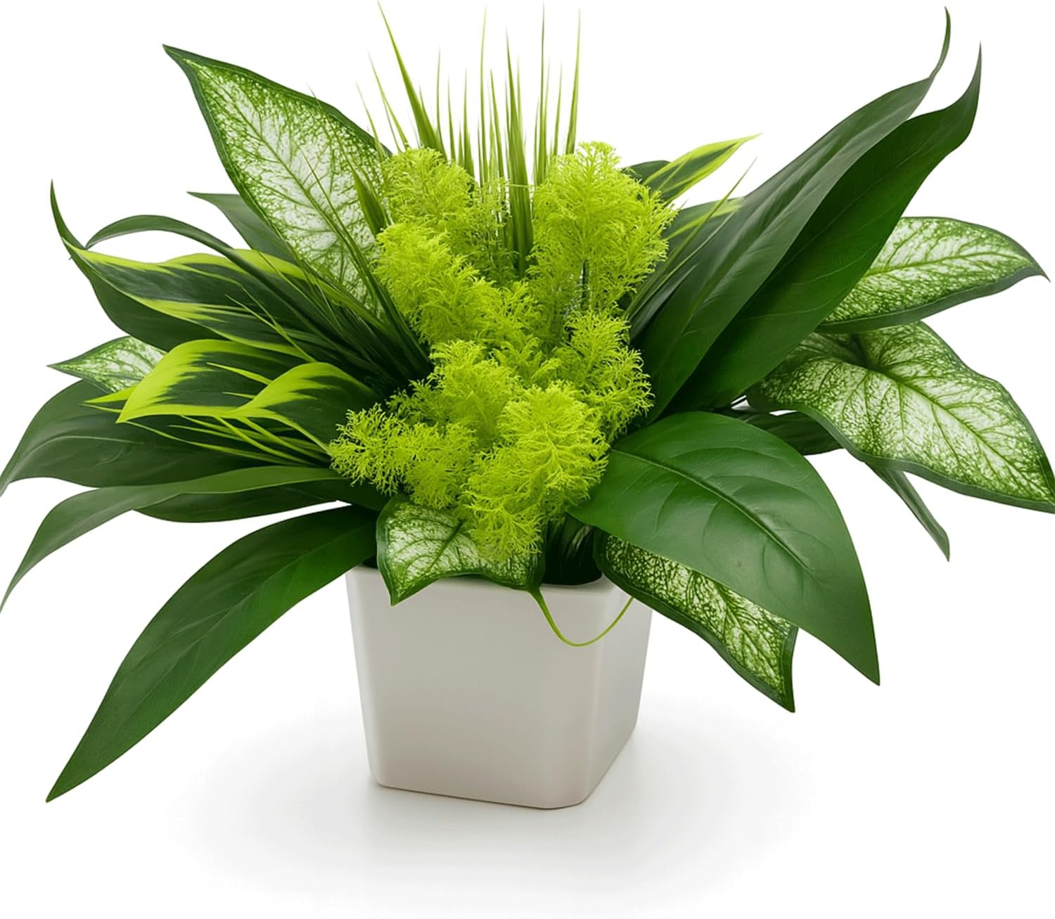 Trivon 18 Bundles Artificial Plants Outdoor, Fake Outdoor Plant Bushes with UV Resistant Greenery, Faux Leaves Stems, Realistic Decorative for Patio Garden, Yard, Porch & Fake Green