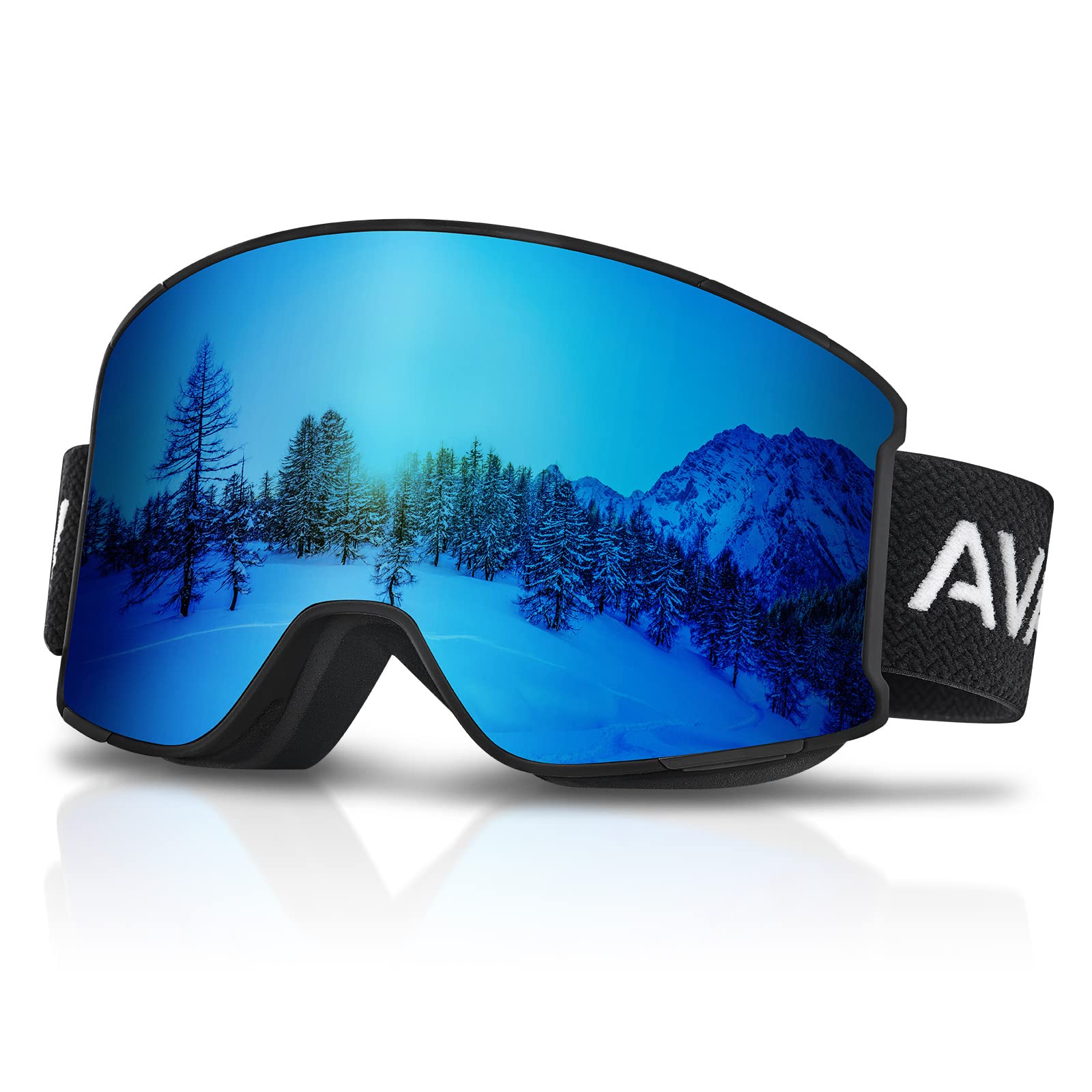 AVAWAY Homme Femme Lunette de Ski Masque Magnétique UV Protection Ski Snowboard Autres Sports Hiver AV901