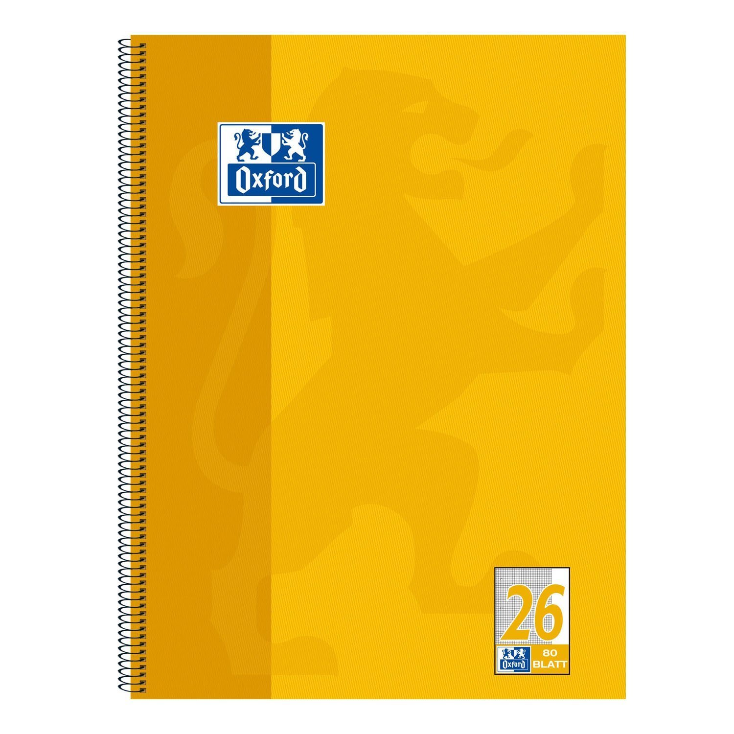 20x MPD Oxford Collegeblock kariert mit Rand, Lineatur 26