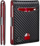 Zitahli Mince RFID Portefeuilles pour hommes, argent Clip bifold en cuir portefeuille minimaliste hommes Wallet avec ID Fenêtre et 12 Boîte cadeau pour les fentes de cartes