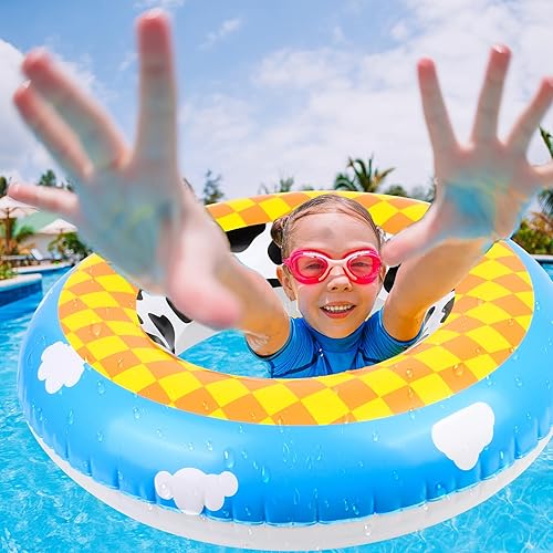 Miniatura 5 de Paquete de 3 flotadores inflables de piscina de 24 pulgadas, tubos de piscina inspirados en juegos inspirados en juguetes para niños, anillos de