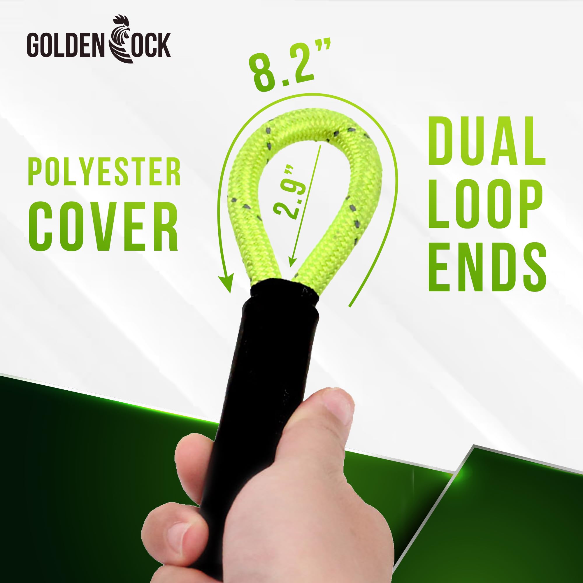 Heavy Duty Security Cable with Sealed Looped Ends, Polyester Coated Braided Steel, Cut-Resistant, Truck Towing Cable 8818 LBS Breaking Strength - Versatile & Weatherproof (3/7