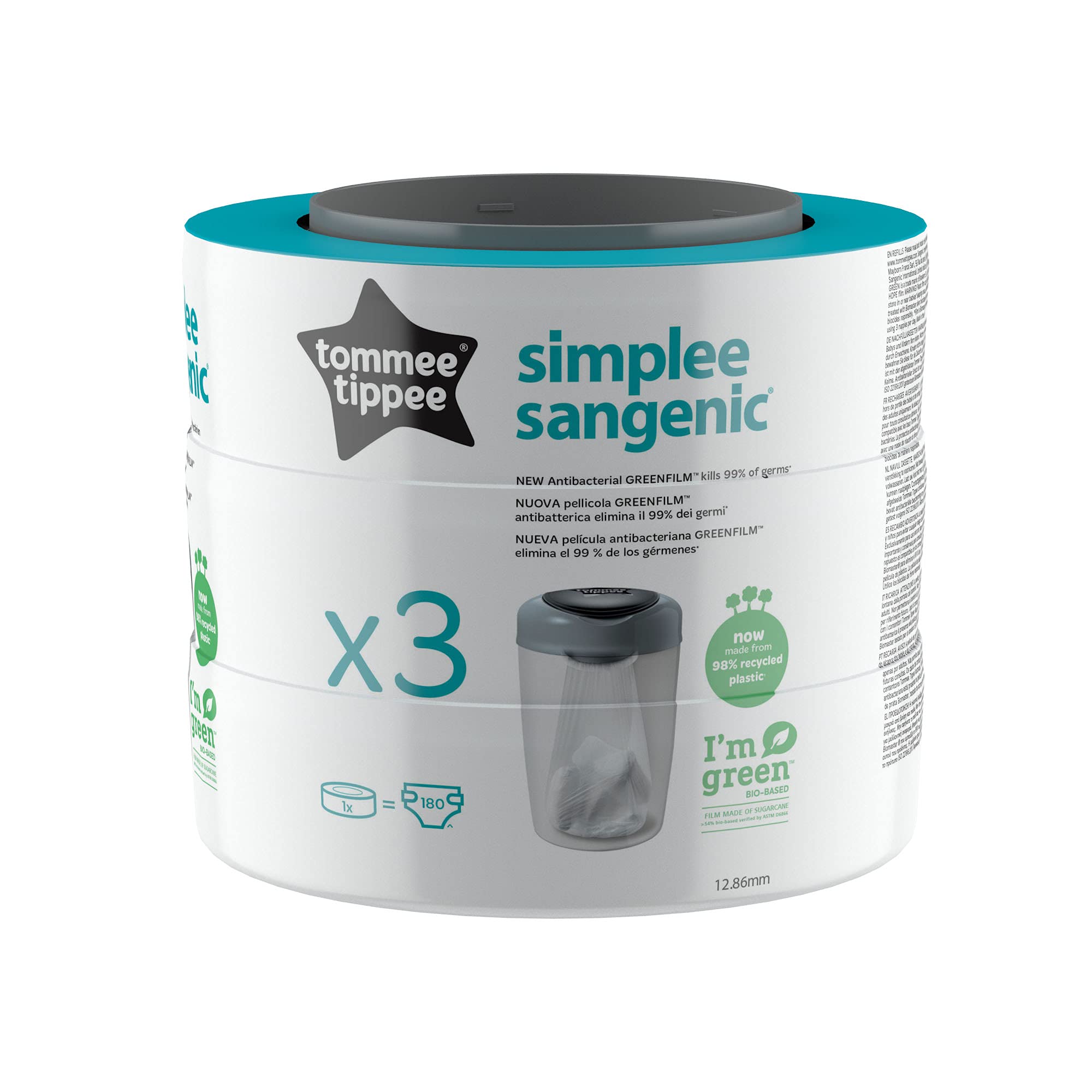 Tommee Tippee Simplee Le ricariche, Confezione da 3, compatibili esclusivamente con i mangiapannolini Simplee Sangenic