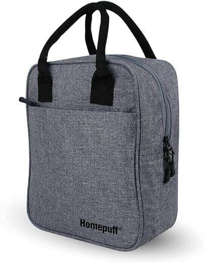 Home Puff Lunch Bags for Women &amp; Men, Tiffin Lunch Bag for Office/College/School, Bottle Holder, Lightweight, Durable Hand...