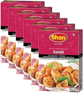 Shan - Karahi Seasoning Mix (50g) - Spice Packets for Karahi Masala (Pack of 6)