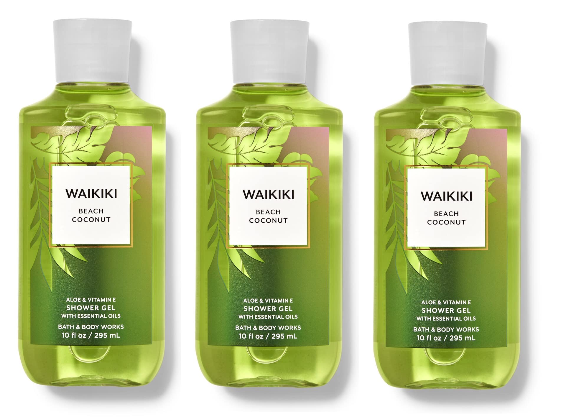 Bath & Body WorksWAIKIKI BEACH COCONUT Value Pack - Lot of 3 Shower Gel - Full Size,GREEN