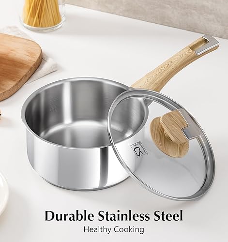 Miniatura 4 de KOCH SYSTEME CS Juego de cacerolas de acero inoxidable, 6 macetas de acero inoxidable 1810 con tapas, 1 cuarto de galón, 2 cuartos de galón, 3