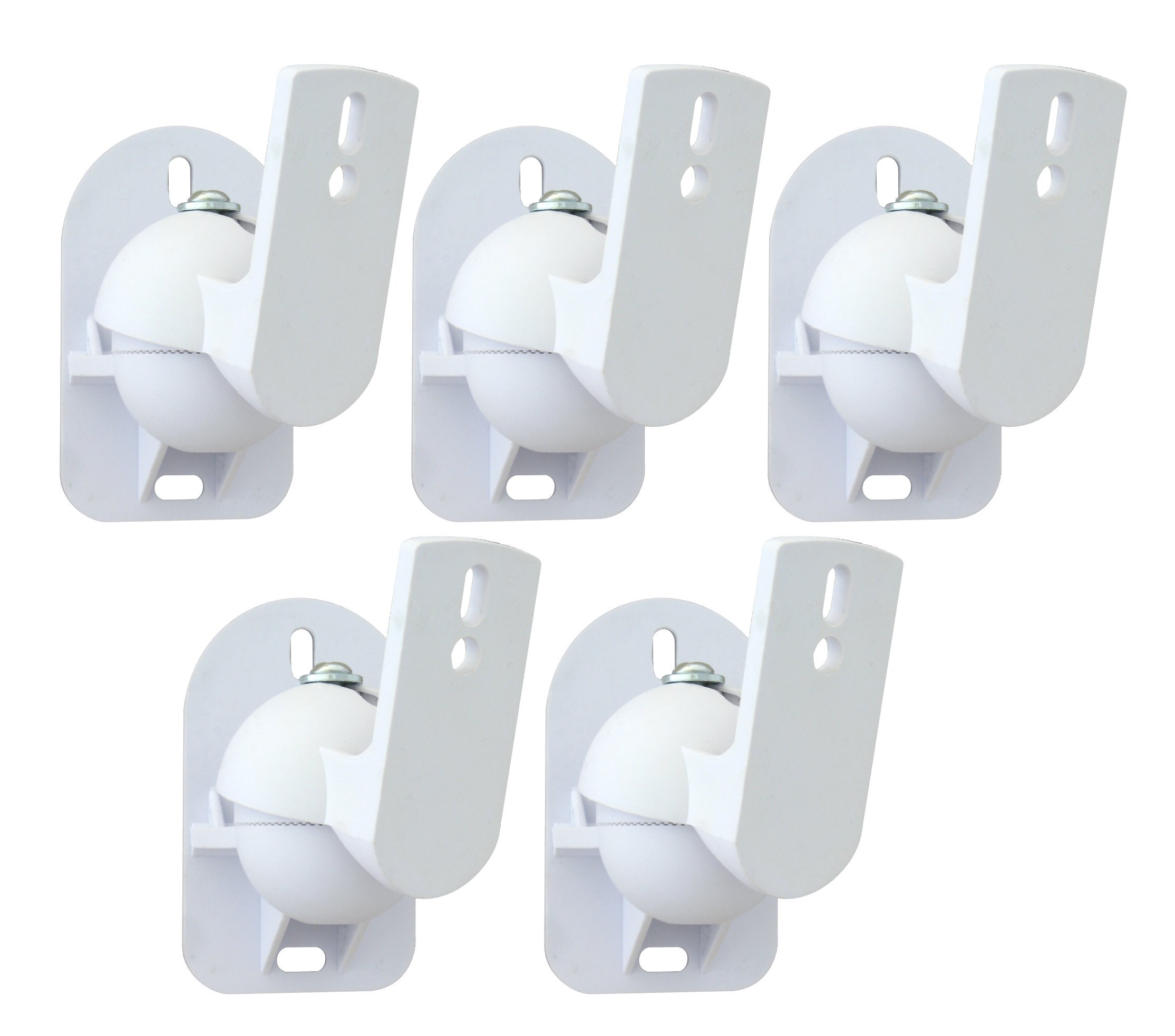 BWCWhite Universal Speaker Wall Brackets Mounts 5 pcs