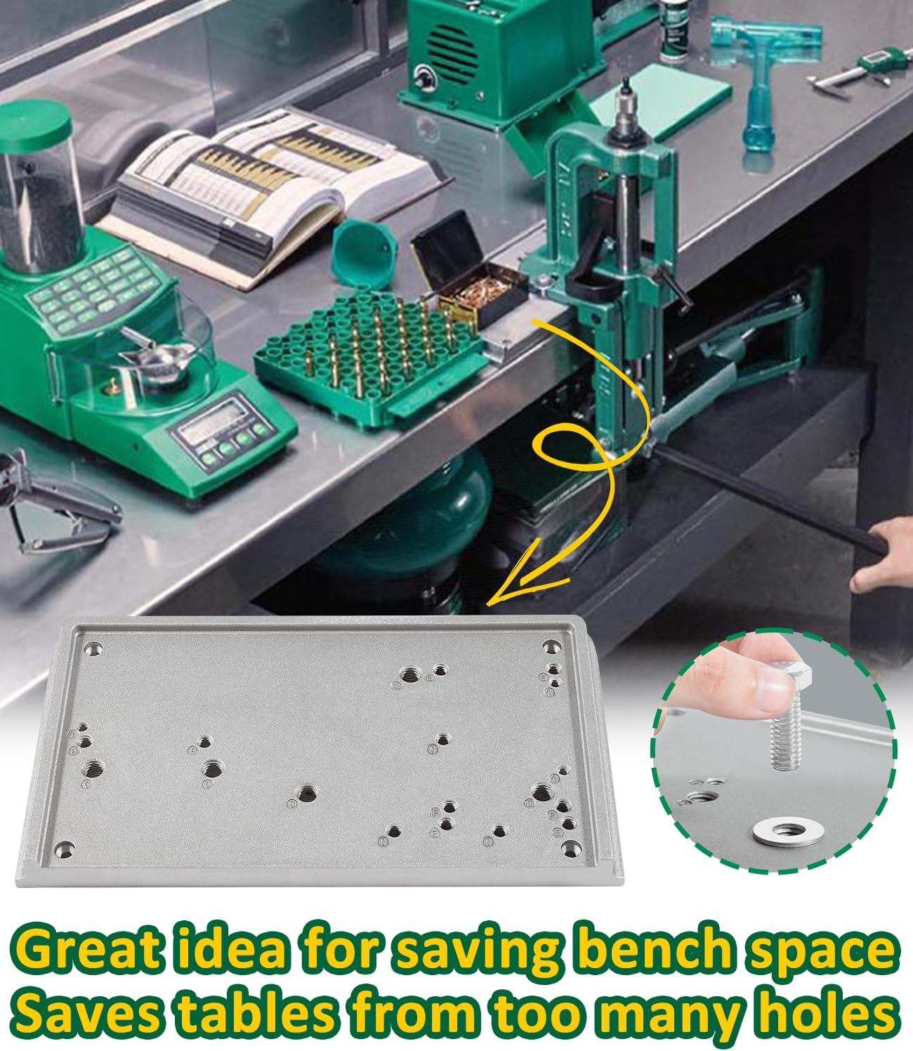 LAIKOU Accessory Base Plate-3 9282 Replacement for RCBS Almost All Presses and Reloading Equipment Tools - Grey 10"x6"x1"