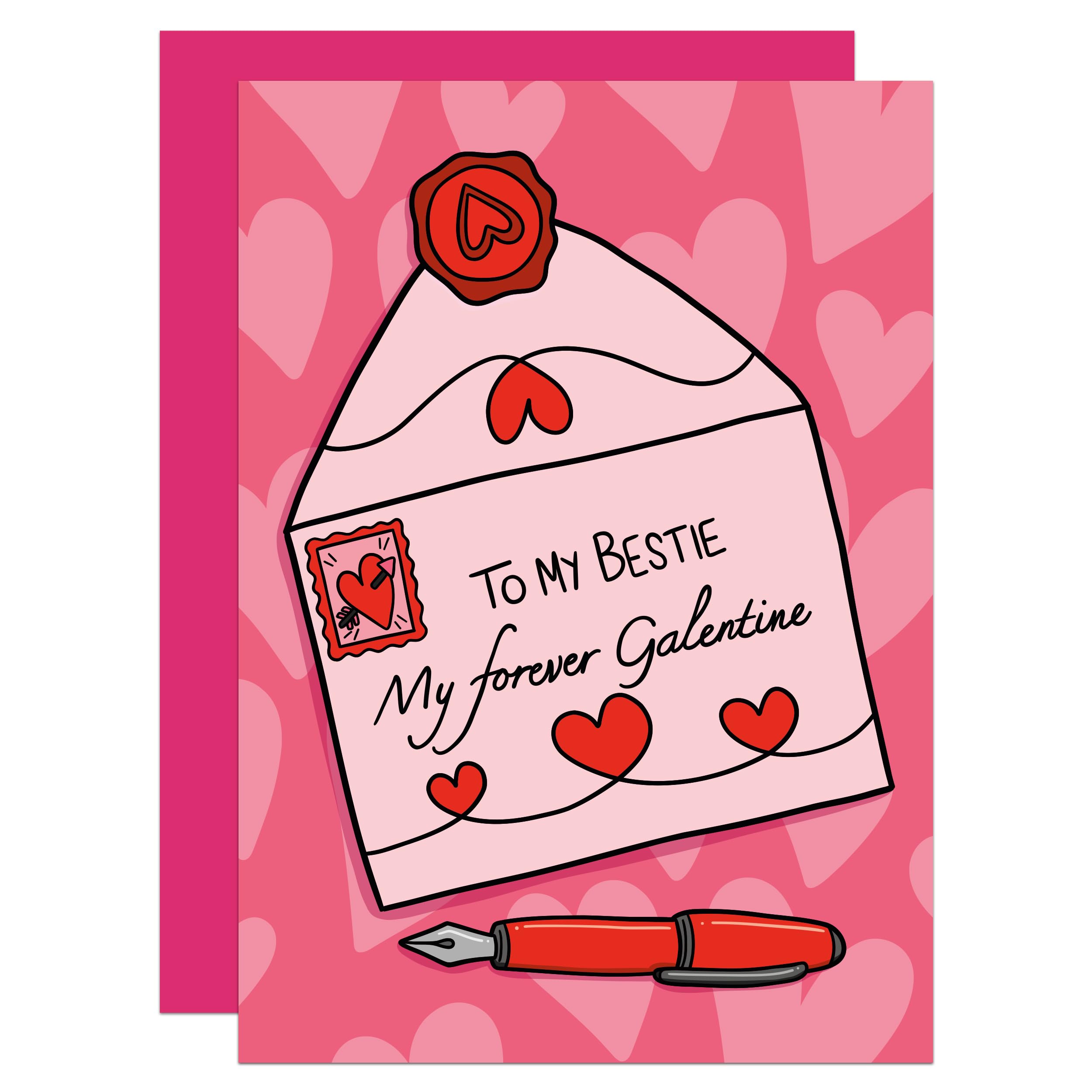 Cute Galentines Day Card, Friendship, Letter To My Best Friend, Palentines, Anti Valentines Day, Bestie (Galentines)