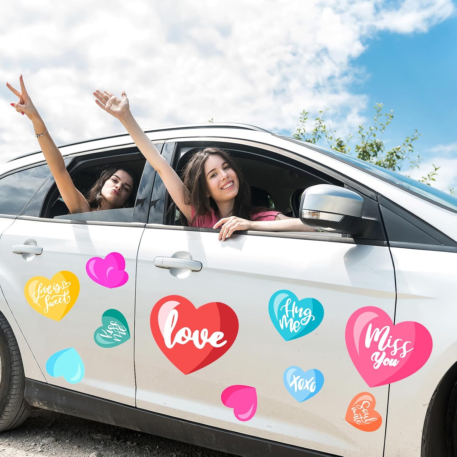 24 Pcs Happy Valentine's Day Garage Door Decoration Magnets Magnetic Valentine's Day Decoration Heart-Shaped Holiday Magnetic Stickers for Car Fridge Dishwasher Party Decor Supplies image 4
