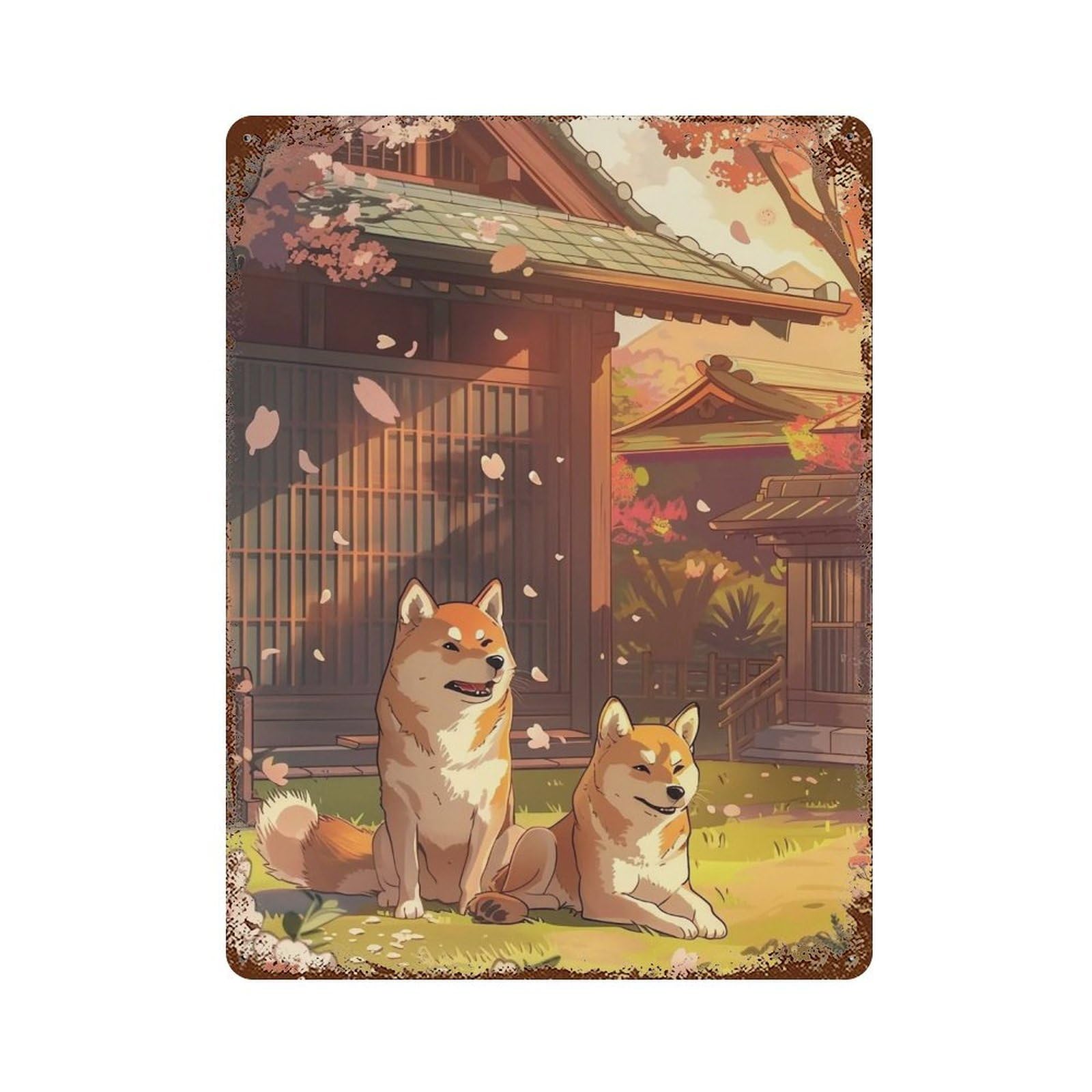 HDURYEYRYY Sakura Shiba Moment 04 Wall Retro Iron Vintage Art Metal Tin Sign Poster Modern Home Cofffee Club Art Bar Shop Decor 40x30cm