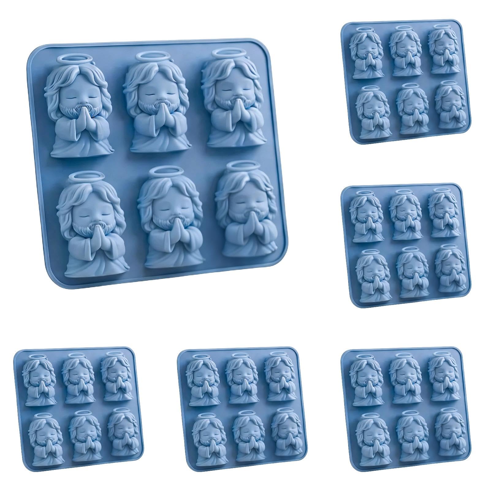 Lot de 6 mini moules à glaçons 3D en silicone pour bonbons, gelée, whisky, cocktails, bière et boissons, cadeaux de Pâques