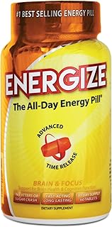 iSatori Energize Brain and Focus Caffeine Pills - Brain Booster and Focus Supplement - Improved Alertness and Clarity + Fast Acting Energy Pill - All Day Energy, No Jitters, No Crash (60 Tablets)