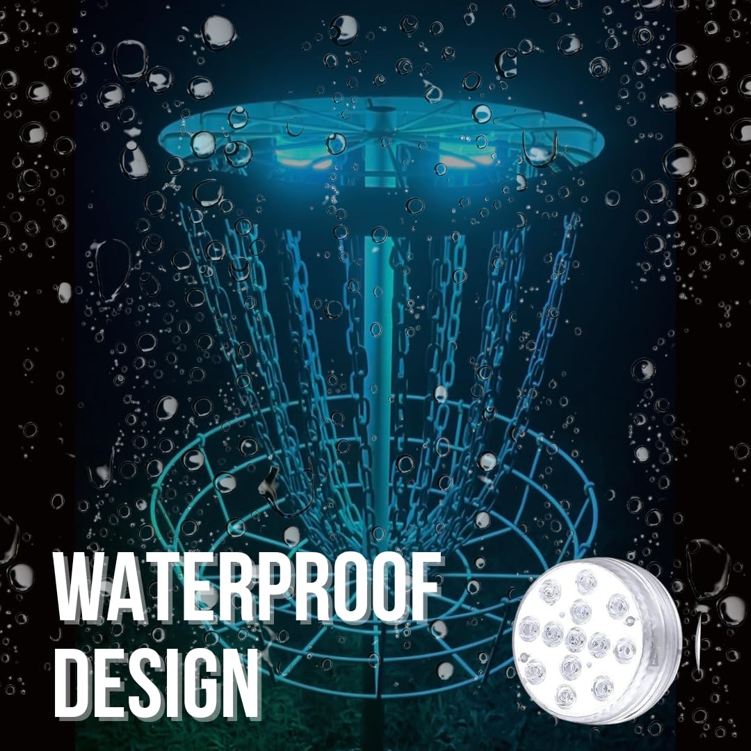Birdi Disc Golf Beacon -2Pack - Canasta de Golf con Discos magnéticos LED Luces-Control Remoto-Impermeable-Multicolor-Disco Brillante Golf-Disco Nocturno Golf
