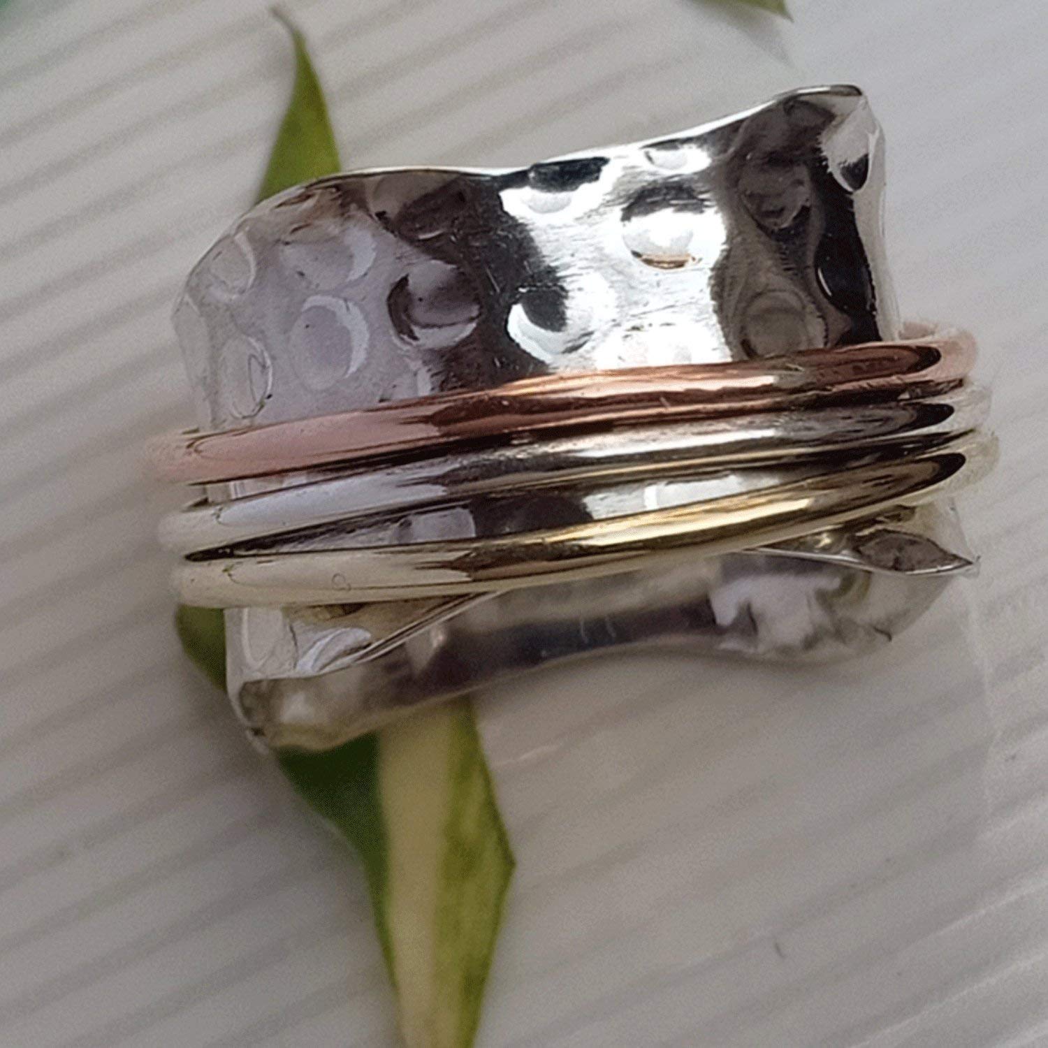 Silver Spinner Ring*Three Band Ring*Meditation Ring*Anxiety Ring**Worry Ring*Thumb Ring*Boho Ring* Silver Ring*Gift Ring Pre-engagement Ring