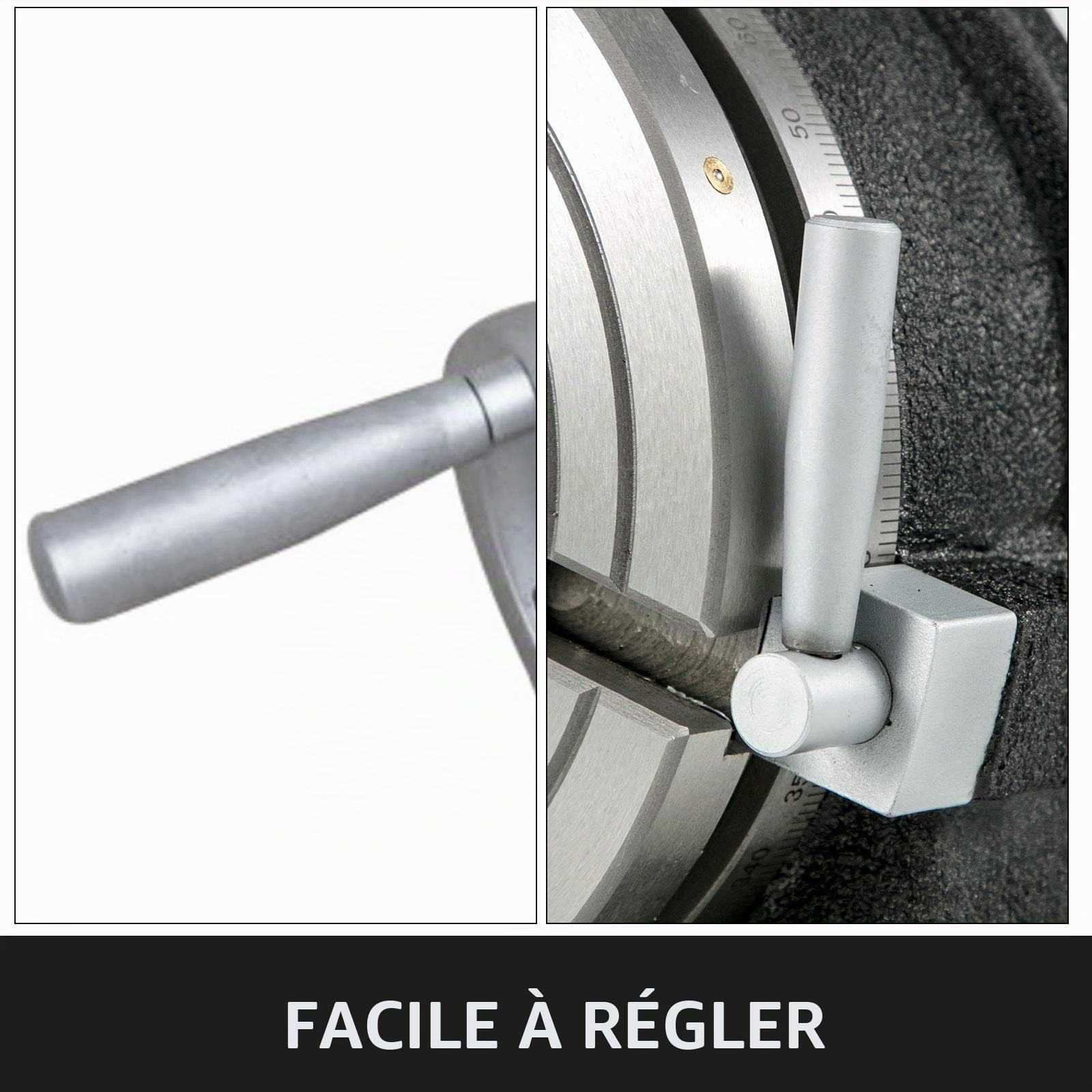VEVOR Table ronde 200 mm - Table ronde horizontale verticale - Tête partielle pivotante pour fraisage et perçage