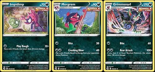 Grimmsnarl 178264 - Fusion Strike - Raro - Pokemon Evolution 3 Card Lot - Etapa 2
