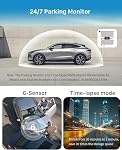 KAWA 2K Dash Cam pour les voitures avec contrôle de la voix - Affichage de la vole Tiny Dashcam Front inclus 32GB Micro SD Carte, super vision nocturne, 1297P QHD, G-Sensor, construit dans WiFi & Caméra de voiture App