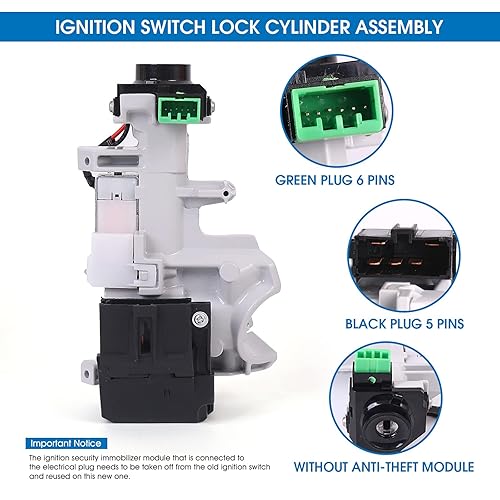 Miniatura 3 de Cilindro de bloqueo de encendido 46 llaves de inmovilizador de chip con botón de pánico 2+1 para Honda Civic 2006-2011 CR-V 2007-2011 Fit 2009-2011
