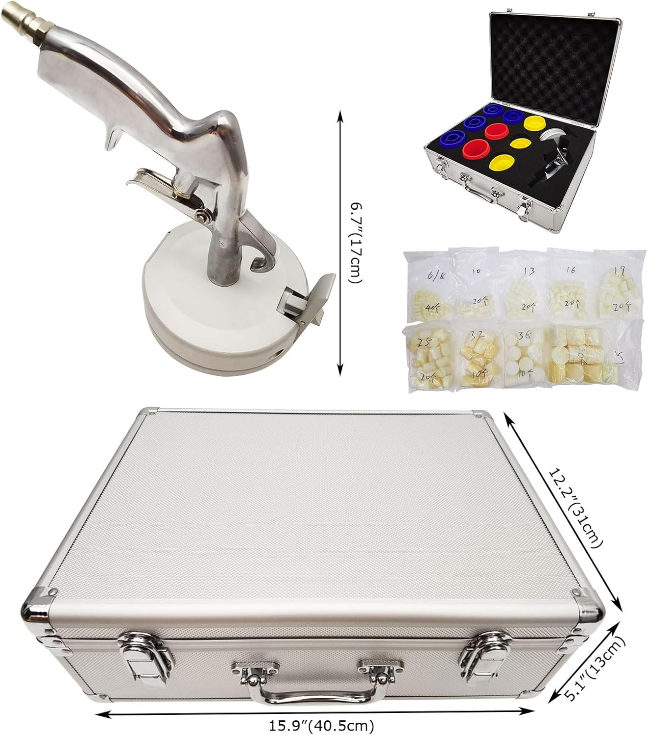 Hose Cleaning Kits Rubber Hose Cleaning Tool Hydraulic Hose Inner Wall Cleaning Gun Hose Cleaning Gun with 9 Hose Nozzles, Quick Coupling for Cleaning Hydraulic Hose