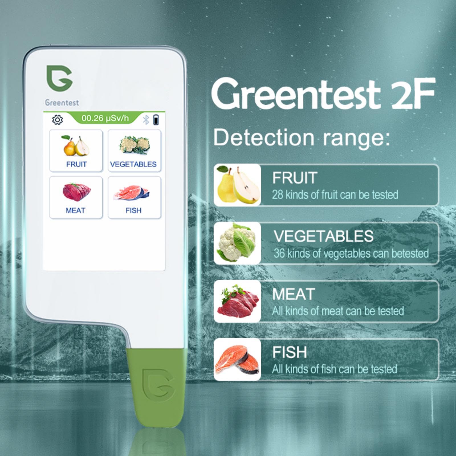 Greentest Testeur de nitrate et compteur instantané pour viande fraîche, fruits, légumes et aliments (blanc)
