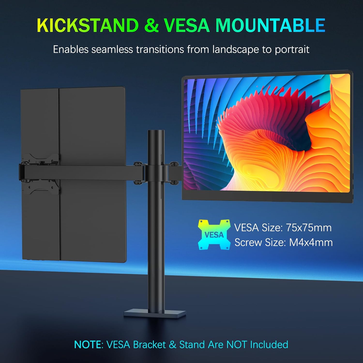 OLED Portable Monitor 16", 3K 2880x1800 120Hz 0.1ms USB-C HDMI Portable Monitor with 120% DCI-P3 Built-in Kickstand & Speakers for Laptop Windows Mac Phone Switch PS5, Black - Image 6