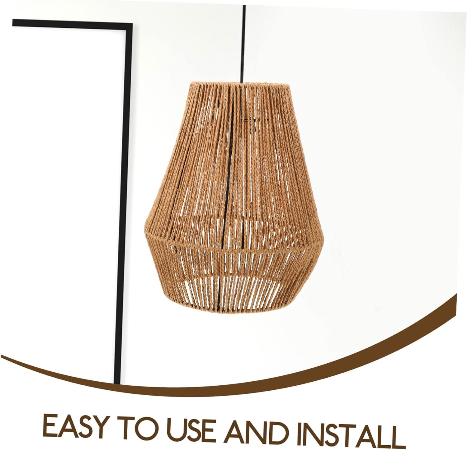 DOITOOL Vintage Chandelier Shade Woven Pendant Light Cover Paper Lampshade for Home Decor