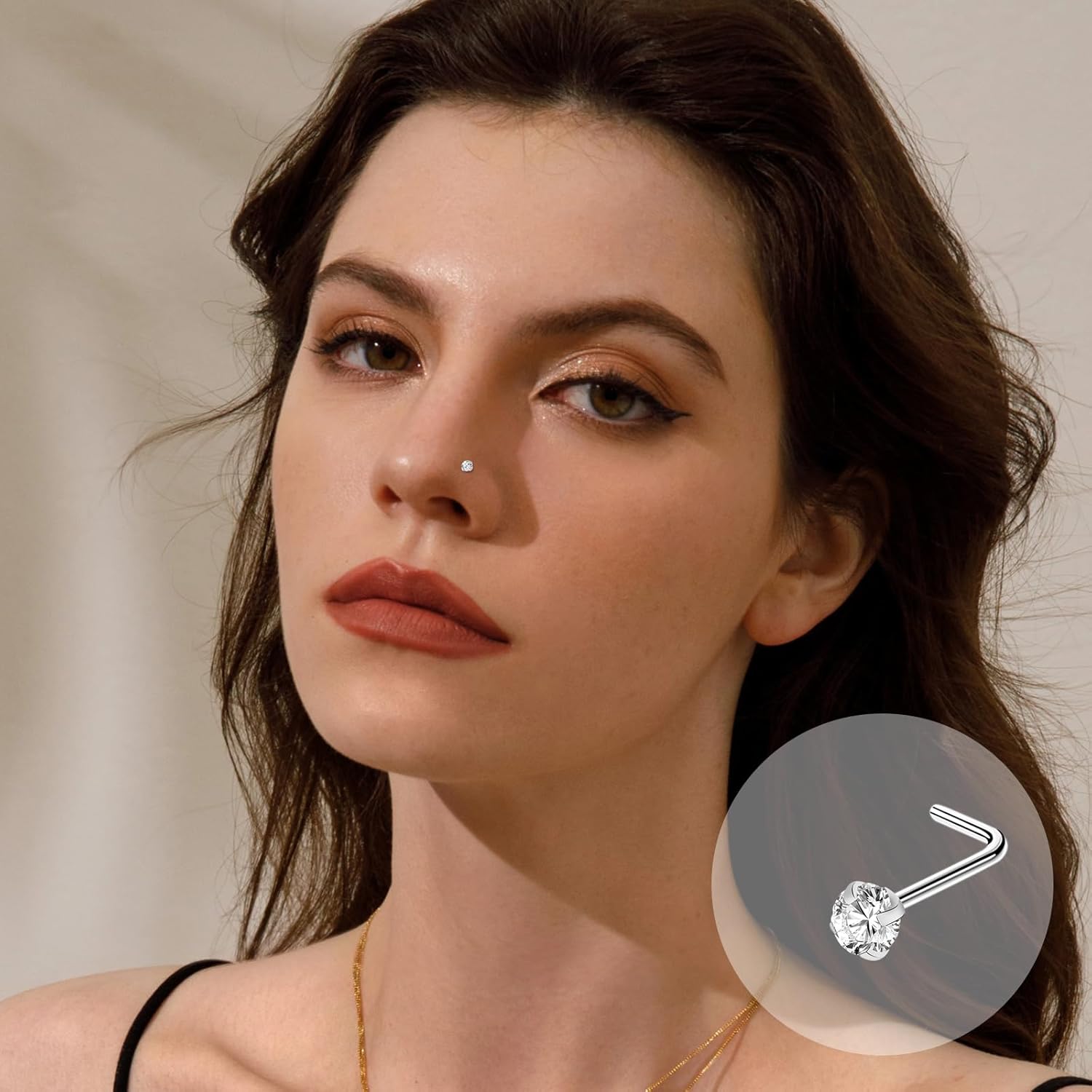 ONESING 36-44 Pcs 18G 20G Nose Rings Studs Nose Rings for Women Nose Piercings Jewelry Surgical Stainless Steel Nose Studs Moon Star Heart Butterfly Hypoallergenic Body Piercing Jewelry for Women Men - Image 4