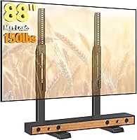 5Rcom Universal Tabletop TV Stand for 35-88 Inch TVs - Height Adjustable, 150lbs Capacity, Cable Management, Stable Black Base