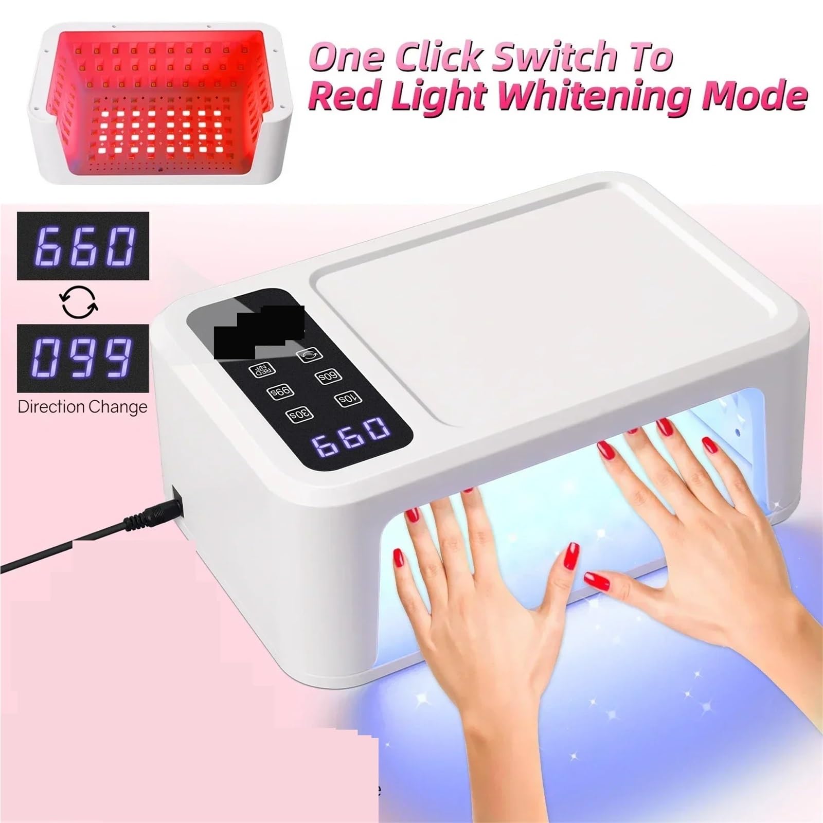 Suszarka do paznokci 140LEDS 480W Lampa UV LED utwardzania wszystkich żeli i lakierów manicure Sensing Praktyczny