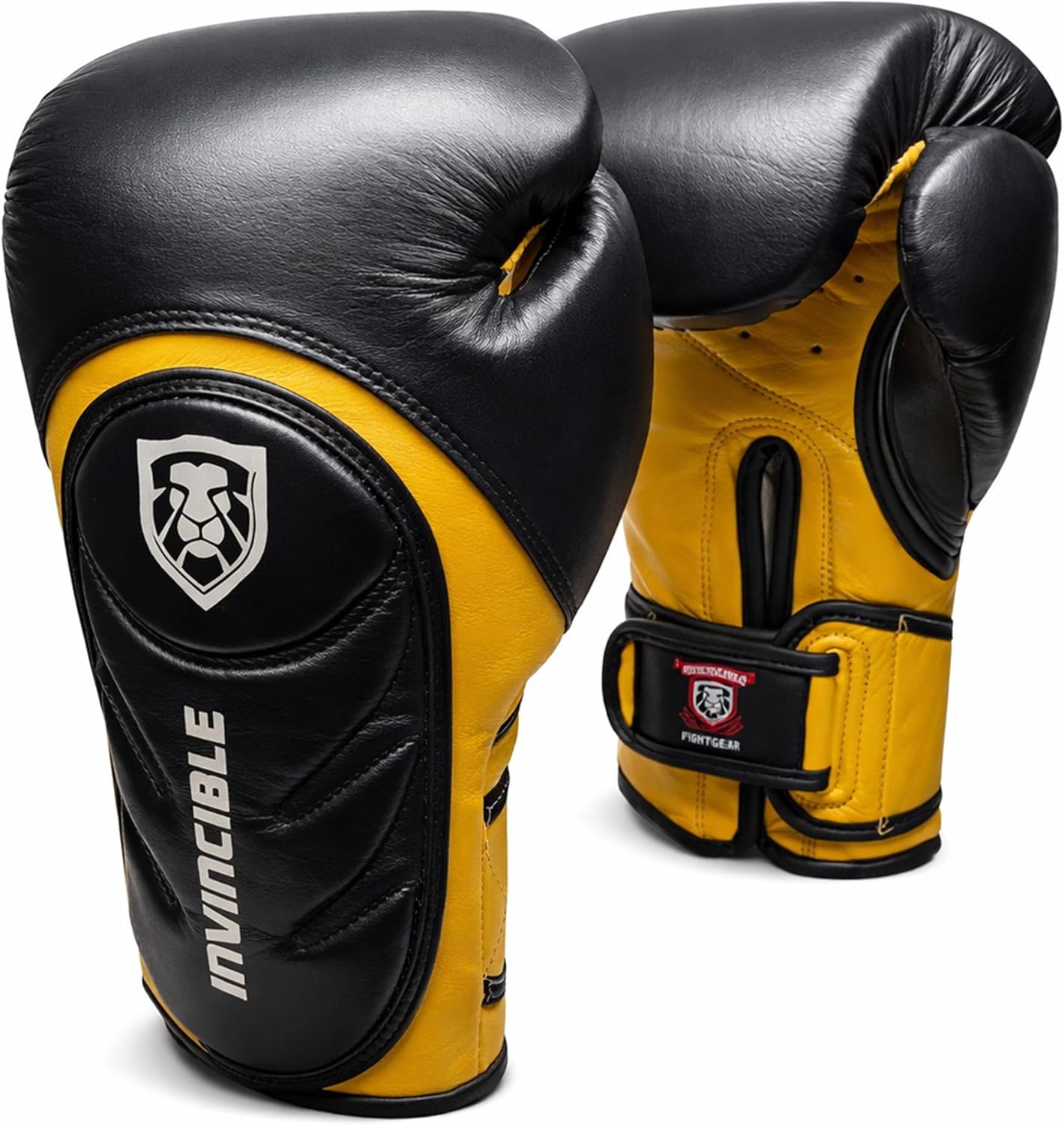 Invincible Fight Gear Professional Hook and Loop Leather Training Boxing Gloves v2.0 - Ideal for Boxing, Kickboxing, Muay Thai, MMA for Men Women and Kids