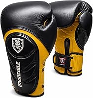 Vista 1 de Invincible Fight Gear Professional Hook and Loop Leather Training Boxing Gloves v2.0 - Ideal for Boxing, Kickboxing, Muay Thai, MMA for Men Women