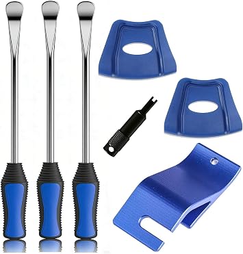 14.5" Tire Spoons Kit, Tire Changing Tool for Motorcycles, Dirt Bikes, Lawn Mowers and More, 7PCS Tire Removal Tool Set, with Tire Spoon, Rim Protector, Valve Tool, Motorcycle Tire Bead Holder