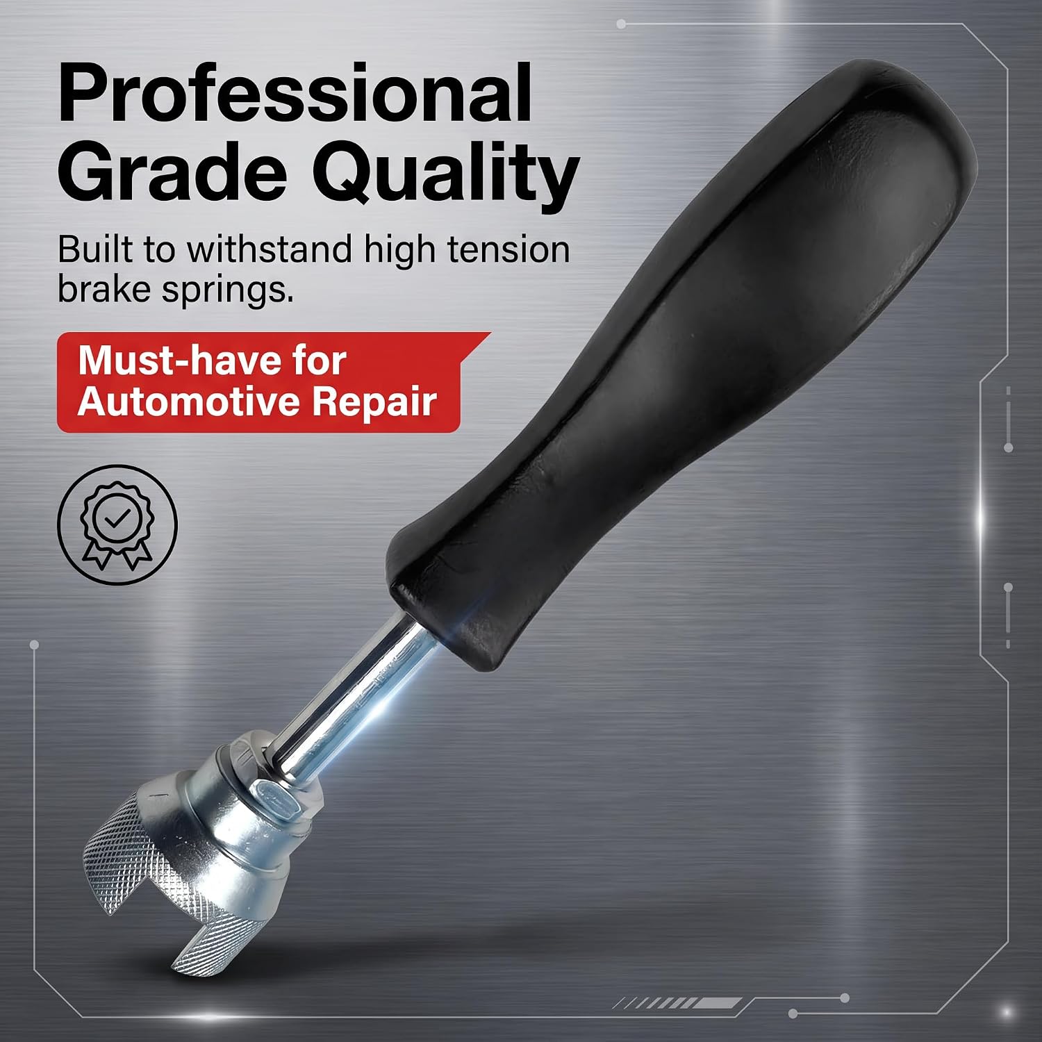 Universal Car Drum Brake Shoe Retaining Spring Washer Removal Install Tool, Heavy Duty Automotive Drum Brake Spring Compressor Tool for Car Truck Brake Repair (Black)
