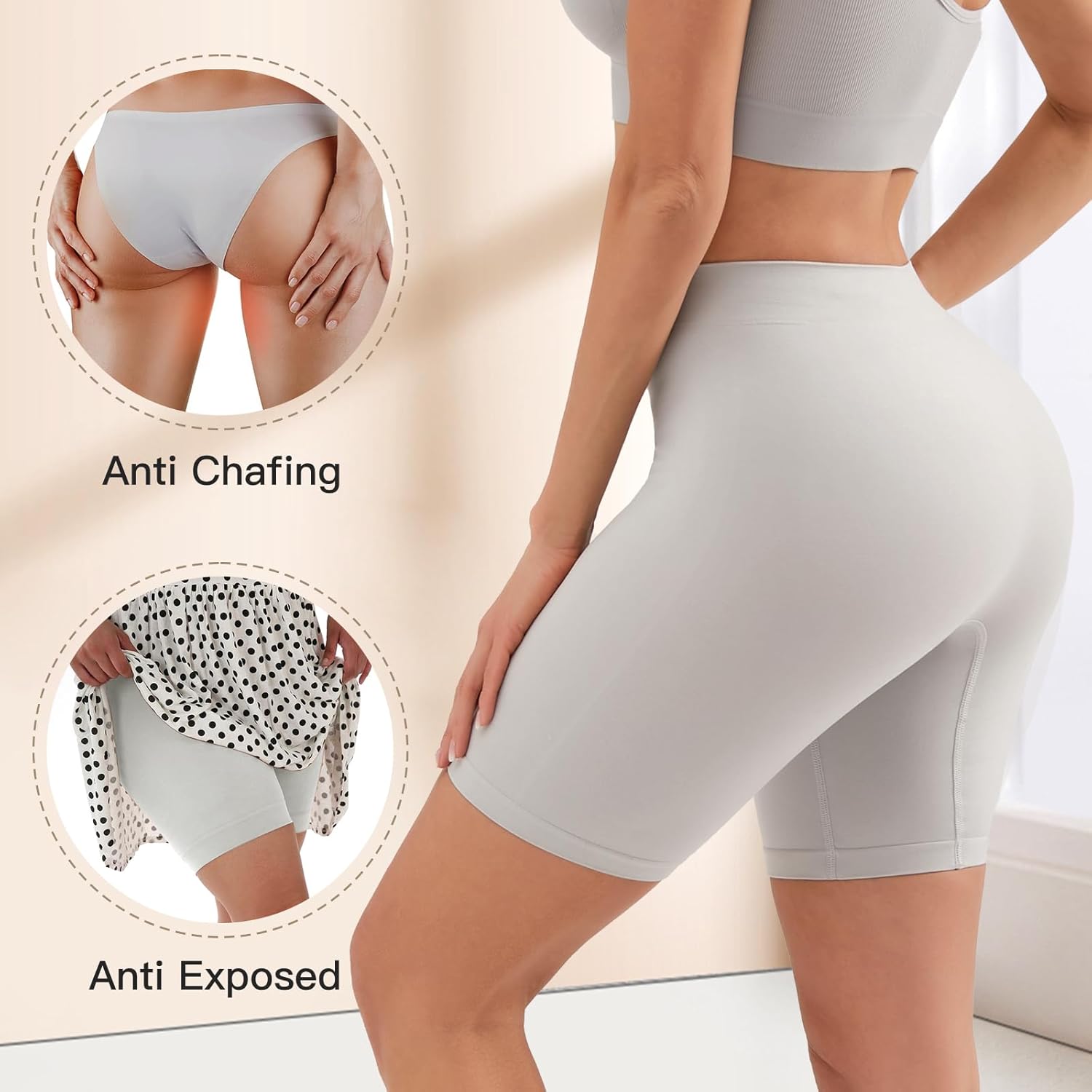 YADIFEN Slip Shorts for Under Dresses Women Seamless Anti Chafing Underwear Shaping Boyshort Smooth Thigh Biker Short Panties - Image 4