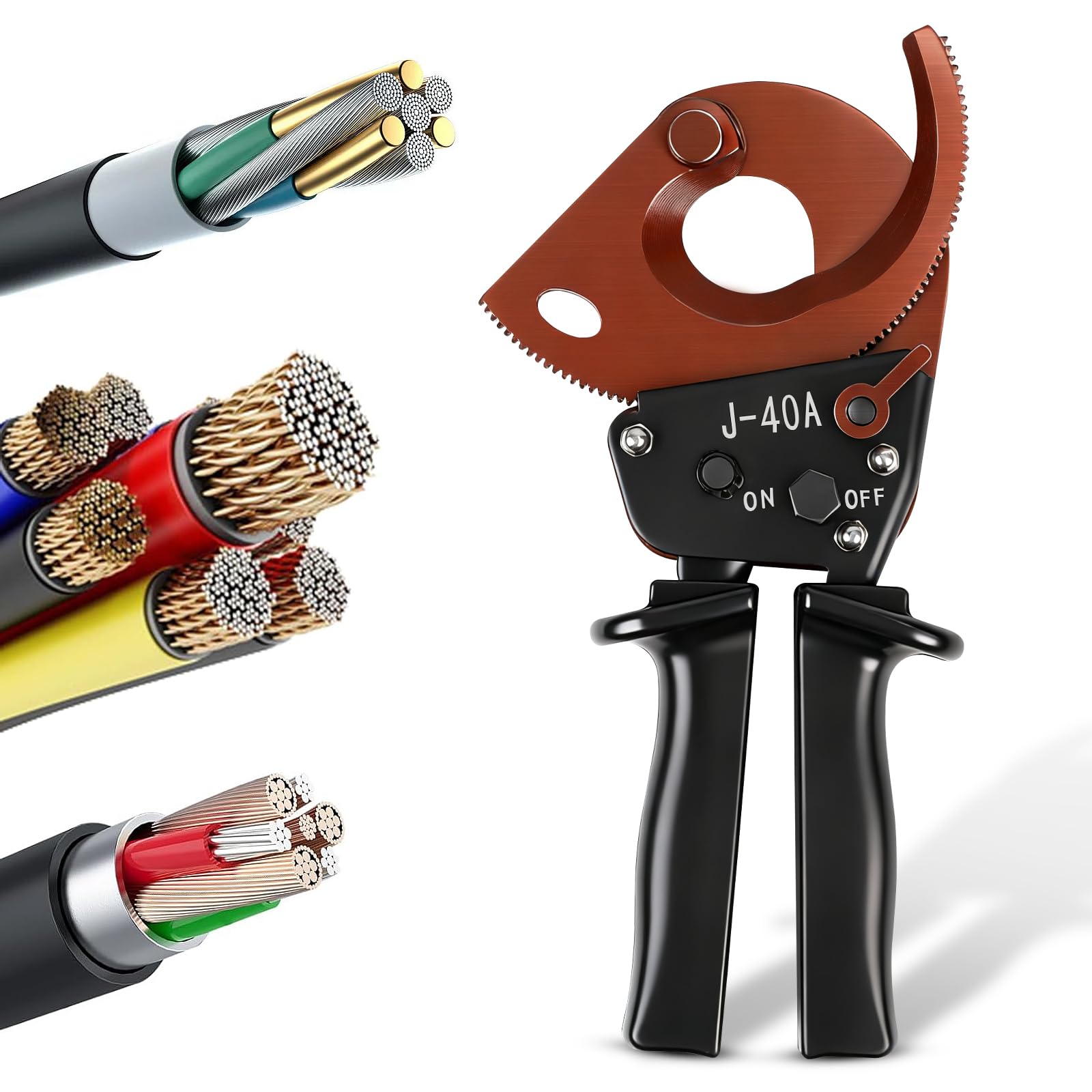 Cortador de cables de trinquete J40A para evitar fatiga en cortes de 300 mm²