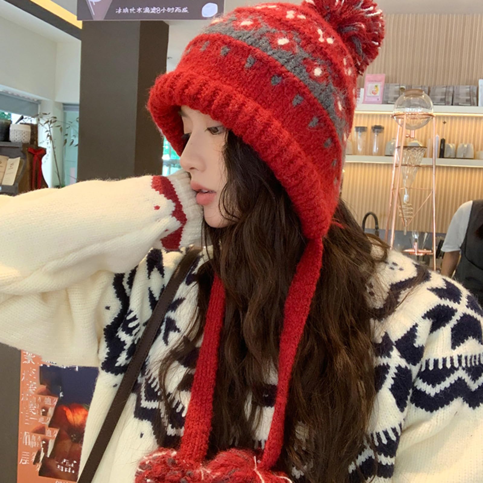Gorras de punto retro elásticas para invierno, de poliéster suave, térmicas, unisex, elásticas, ideales para viajeros al aire libre, gorra térmica
